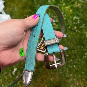 Blue and Silver Western Style Belt